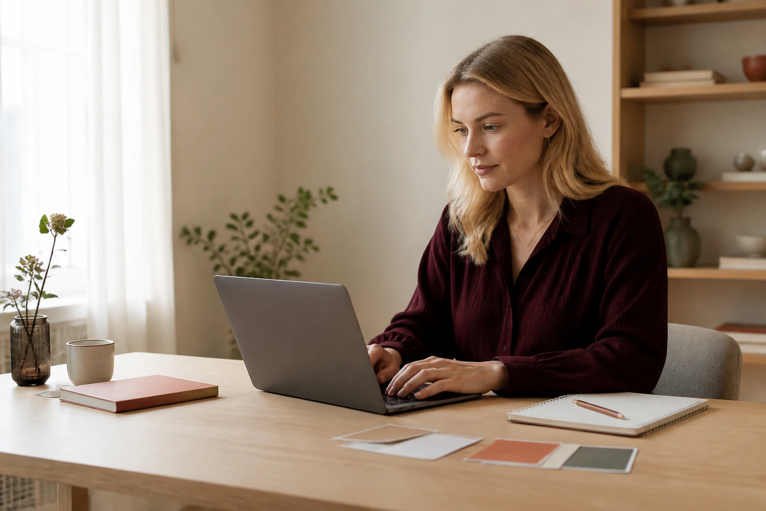 Copywriter som arbetar med webbtexter